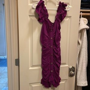 Nwt Zara dress. Purple size small with ruching
